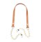 30" byhands Genuine Leather Shoulder Bag Strap, Metal Chain, Camel (40-8301)